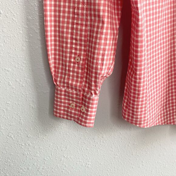 Southern Tide Mens Small Pink White Gingham Check Button Down Shirt Long Sleeve - Picture 9 of 11